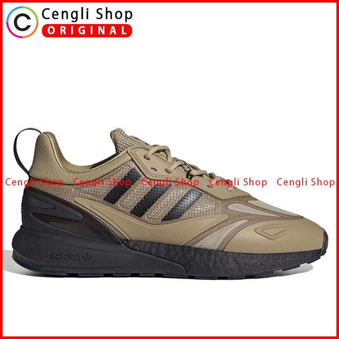 SEPATU ADIDAS PRIA ORIGINAL SNEAKER CASUAL ZX 2K BOOST 2.0 BROWN