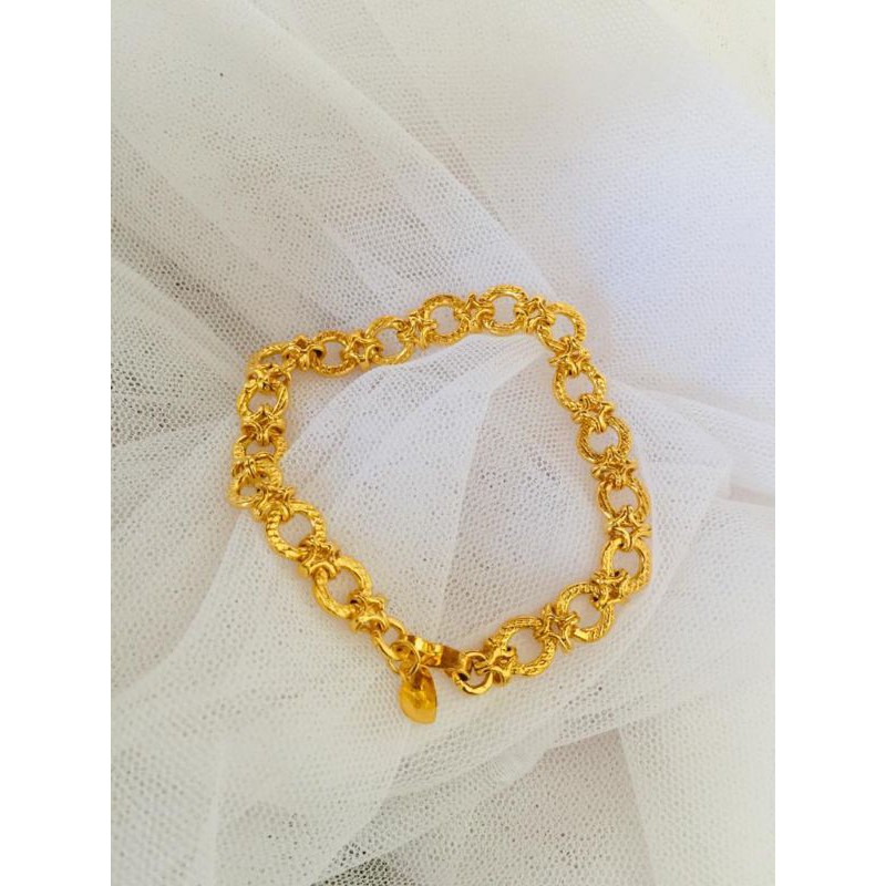 gelang bulat bintang lapis emas