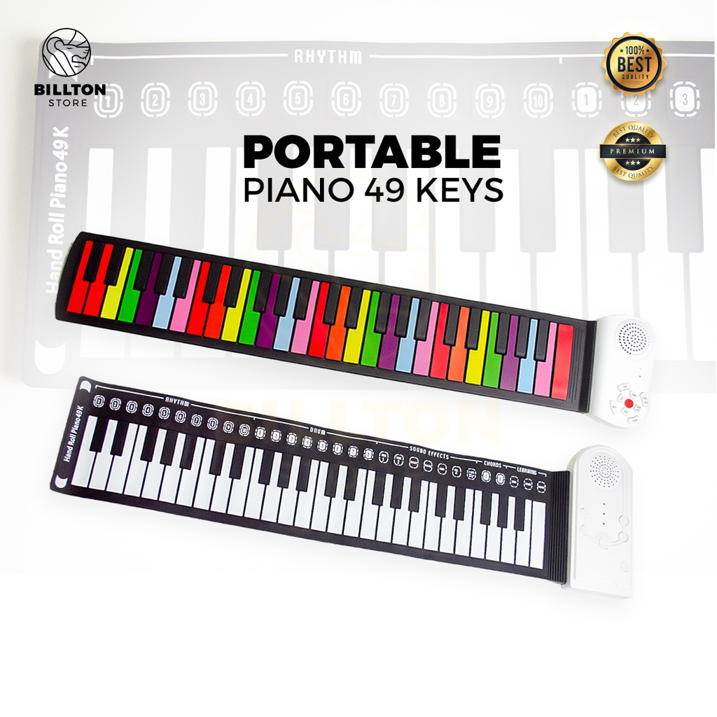 Piano Roll Portable / Piano Roll 49 Nada / Piano Sillicone Mainan Edukasi Anak Portable