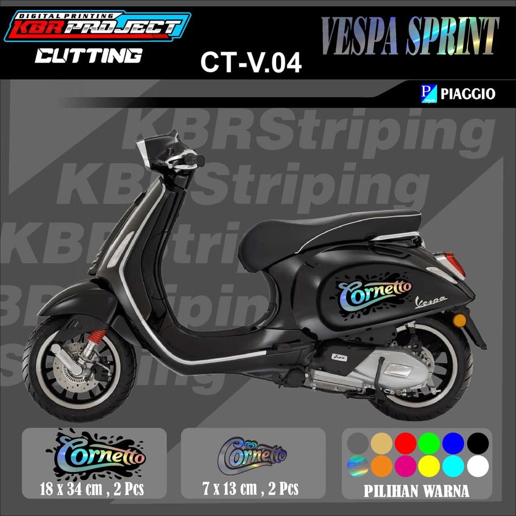 VESPA SPRINT sticker cutting VESPA SPRINT motor PIAGGIO motor sticker variasi Racing.CT-V.04 (cod)