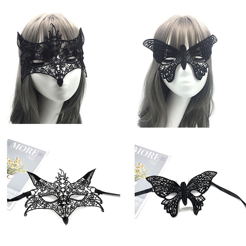 Sunshine Topeng Masquerade Wanita Sexy Bahan Lace Hollow Untuk Cosplay / Halloween