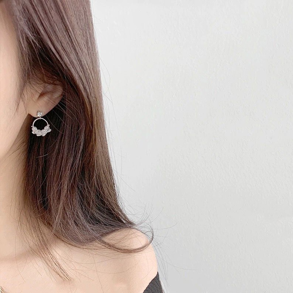 Anting Stud Hias Mutiara Kristal Berlian Imitasi Untuk Perempuan