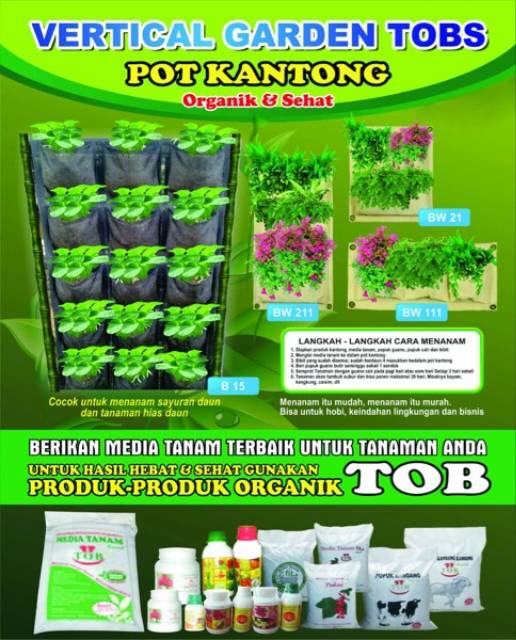 Vertical garden tob pot kantong - wall planter 15 kantong