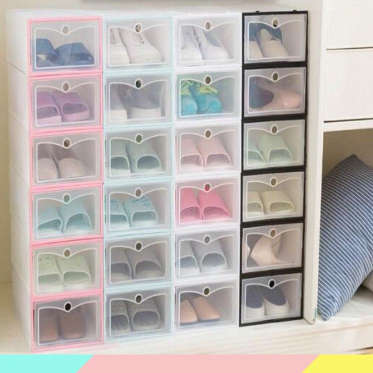Kotak sepatu transparan plastik tebal shoes box