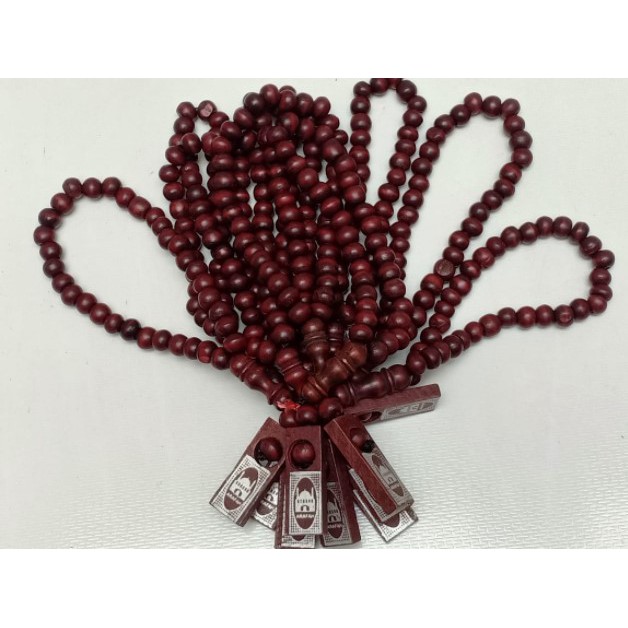 TASBIH / TASBEH KAYU RINGAN 33 Butir / TASBIH COKLAT KREM PUTIH HITAM