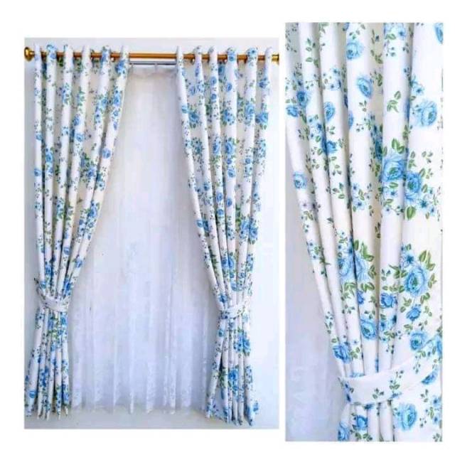 Gorden jendela  pendek Hordeng  pintu jendela  minimalis  blackout motif shaby Shopee Indonesia