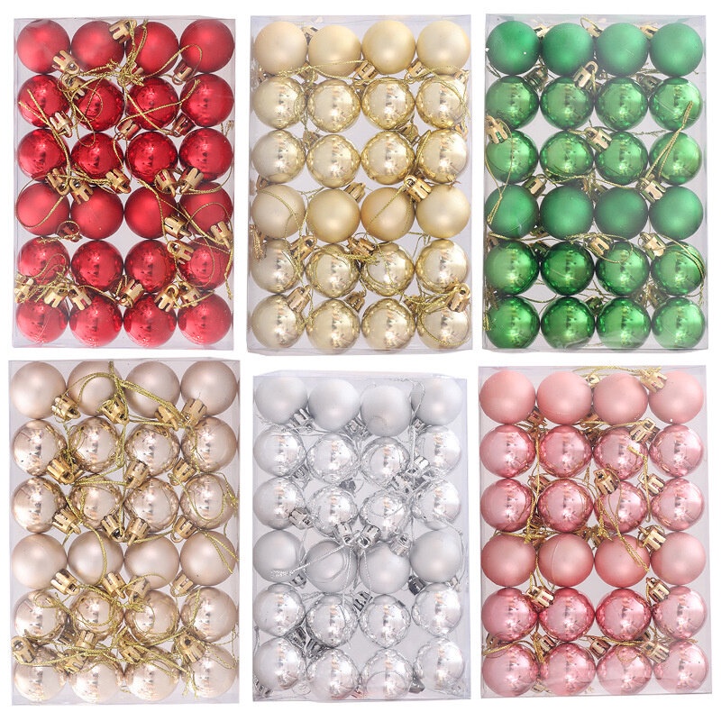 24pcs Ornamen Bola Baubles Ukuran 3cm Untuk Pohon Natal