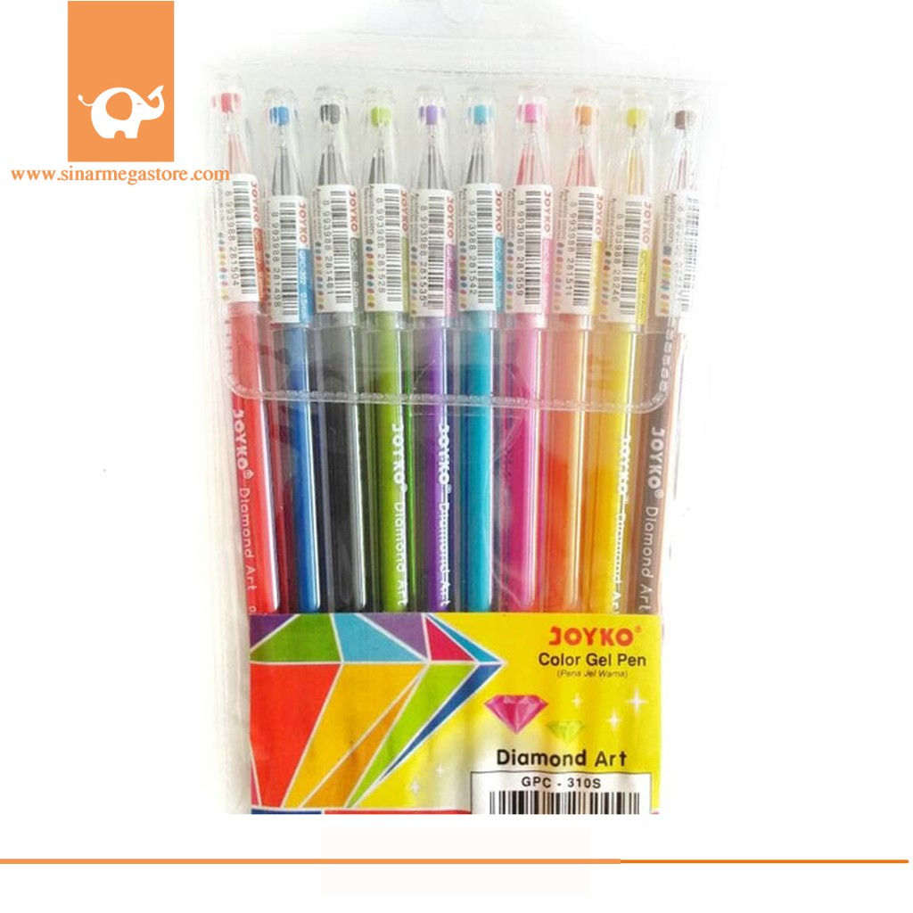 Joyko Gel Pen Warna Diamond GPC-310S Art Set isi 10 Pulpen