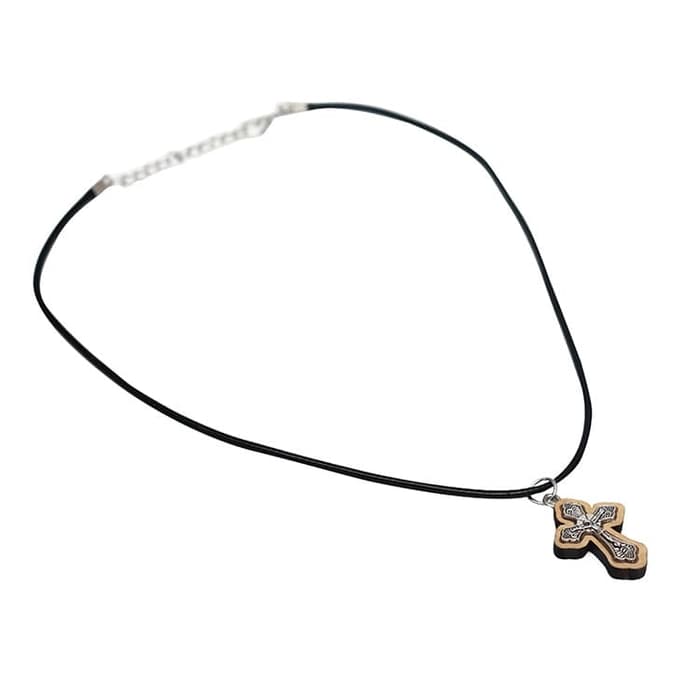 Kalung Salib Kayu Besi Jerusalem - Kalung Rohani - Aksesoris Rohani