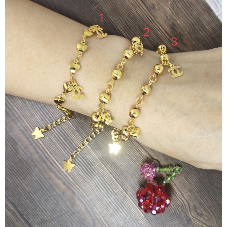 Fifi Fashion Gelang Tangan Gantung Xuping Fashion Model Perhiasan Lapis Emas 18K AB05