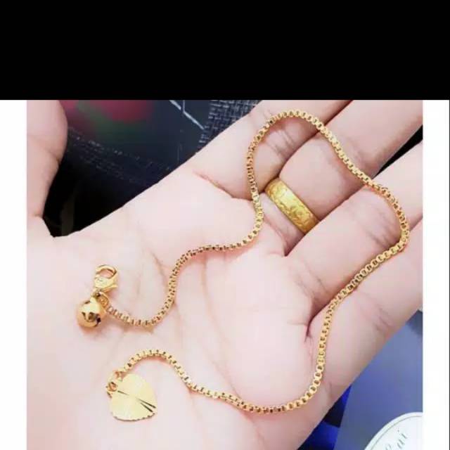 Gelang kaki itali lapis emas gold 18k perhiasan wanita aksesoris fashion wanita