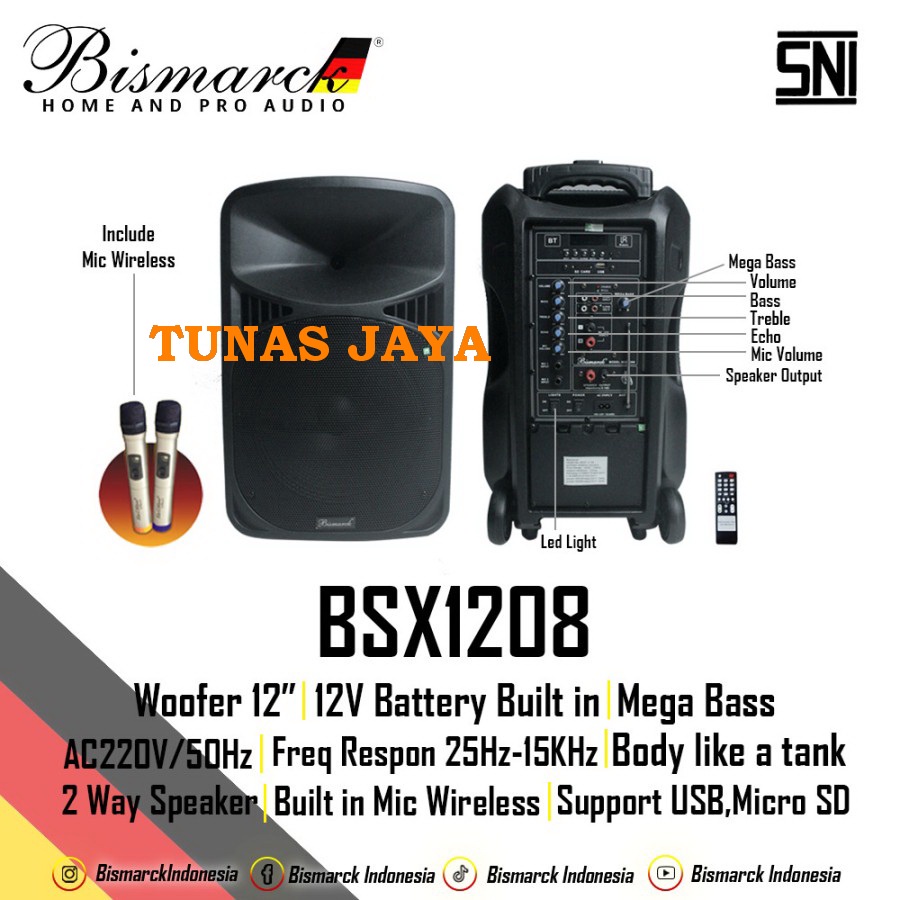 Speaker Portable Bismarck BSX 1208 BSX1208 BLUETOOTH