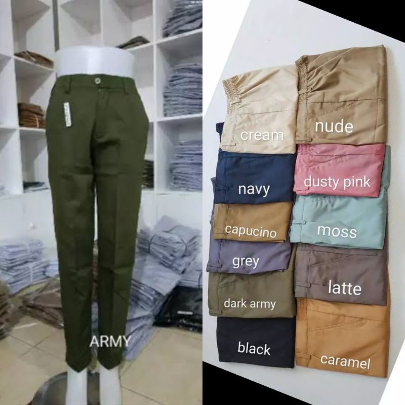 Baggy Pants Katun Wanita dhezhe - Celana Panjang Wanita Katun - Celana kantor wanita - celana polos panjang wanita