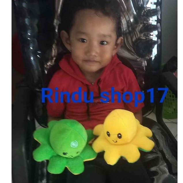 Boneka Gurita Octopus Bolak - Balik Dua Sisi Reversible MENYALA