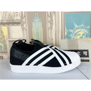 Sepatu Slip On Desain Adidas Superstar Motif Kotak  kotak  