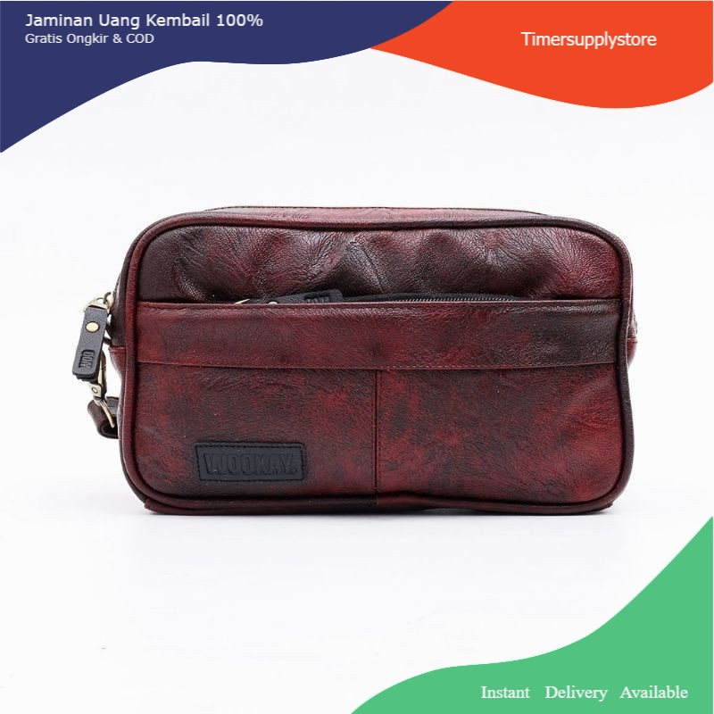 Handbag Clutch Tenteng Kulit Pria/wanita Produk Dalam Negri