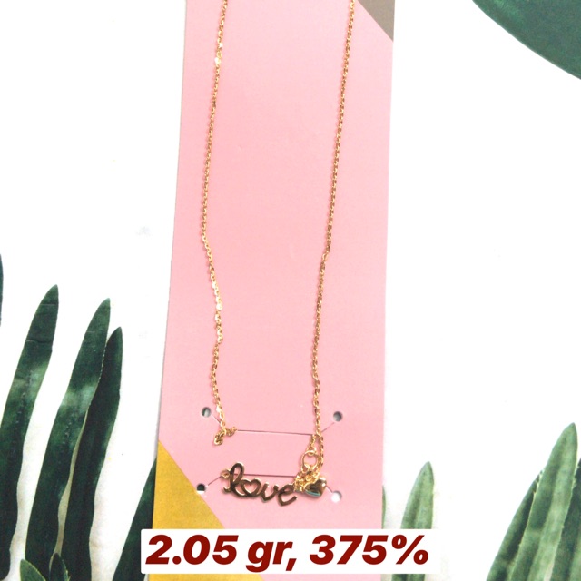 Kalung emas love millie molly 375% 8karat wanita