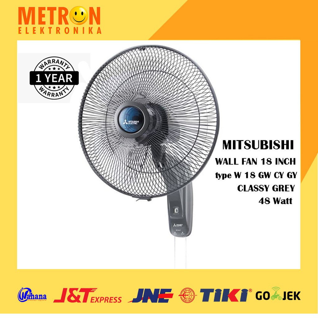 MITSUBISHI W 18 GW CY GY / CLASSY GREY / WALL FAN 18 INCH / KIPAS ANGIN DINDING 18 IN ABU / W18GWCYG