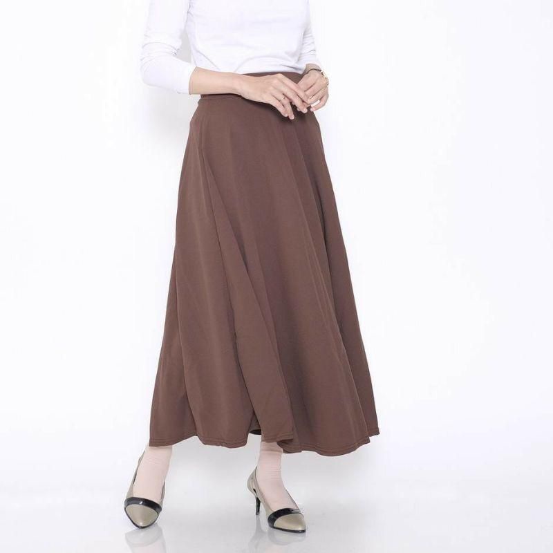 COD✅ All Size M - 4XL fit BB 40-85kg | ROK A-LINE &amp; ROK SPAN MAXI SKIRT ~ Scuba Premium TEBAL &amp; SOFT maxi/belahan/hitam/highwaist/bawahan muslimah/kerja/kuliah/kantor