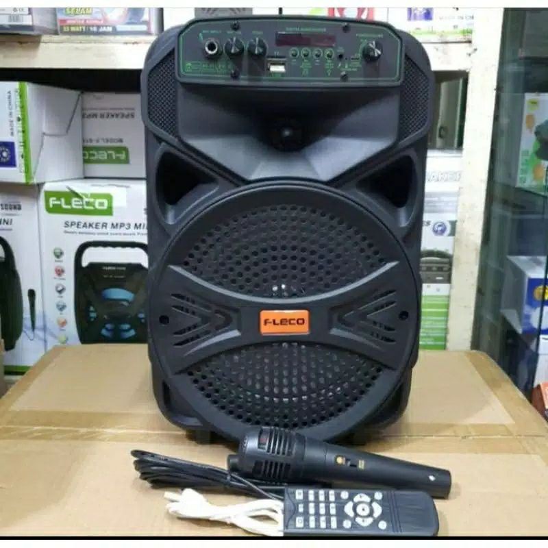 COD SPEAKER BLUETOOTH  FLECO 8'5 INCH F-6691 PLUS MIC KARAOKE + REMOTE SUPER X-BASS//SALON AKTIF 8'5 INCH//SPEAKER KARAOKE