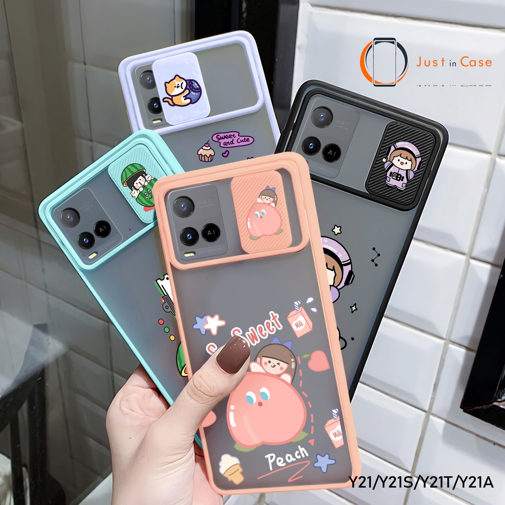 Case Slide (KG1) Softcase Macaron Vivo Y21 Y21S Y21A Y21T Y33S Y33T Y20 Y20S Y11 Y12 Y12S Y15 Y17 Y30 Y50 Y15S Y71 Y91 Y93 Y95 Y91C Y1S