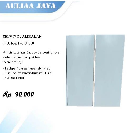 Ambalan/Selving Plat Rak Besi ukuran 40x100