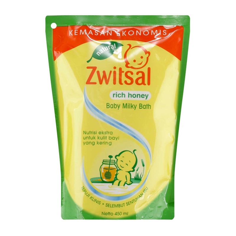 Zwitsal Baby Bath Natural Rich Honey 450ml pouch