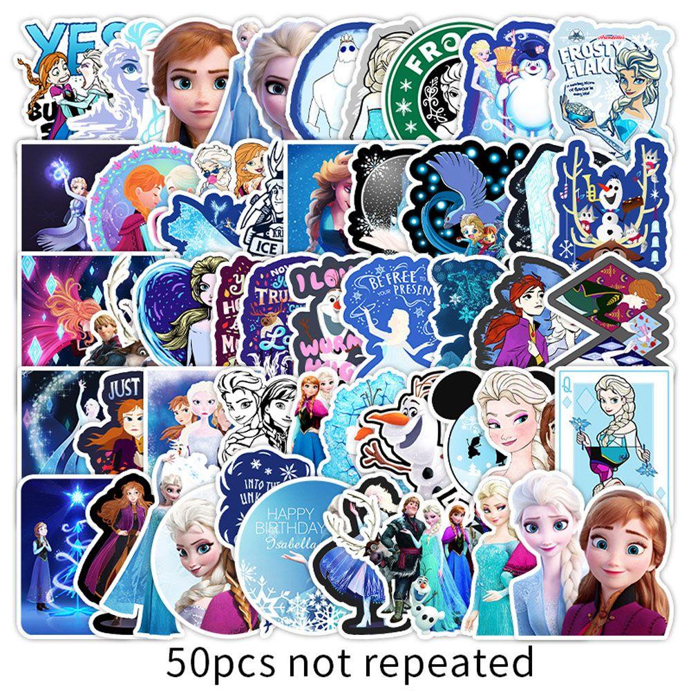 Mxbeauty Frozen Stiker 50 Pcs DIY Dekorasi Klasik Anime Laptop Motor Sekolah Kantor Perlengkapan Koper Skateboard Animel Stiker