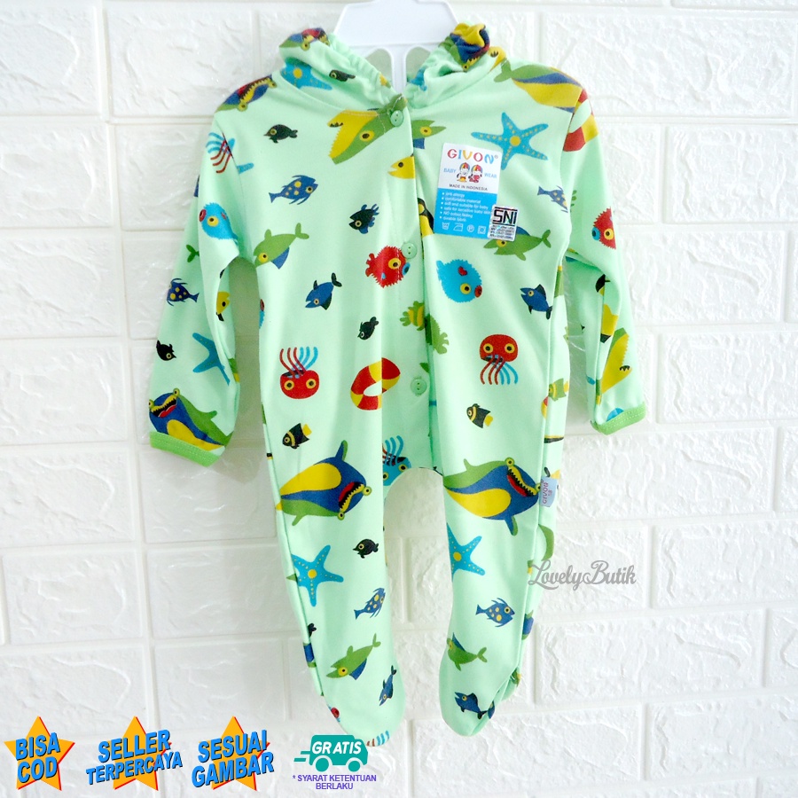 Jumper Hoodie Kaos Bayi New Born Baju Baby Cewek Cowok Lengan Panjang Kancing 0 sampai 3 Bln Katun Halus - Lovelybutik