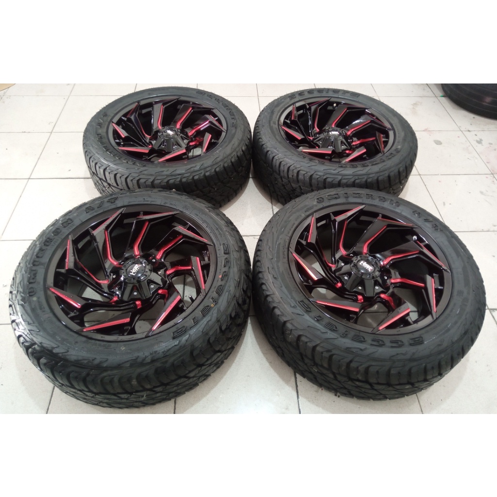 Velg Bekas Mobil HSR REVOLD RING 20 PCD 6X139,7 Lebar 9 BR + Ban Accelera OMIKRON AT 285 50 R20 Coco
