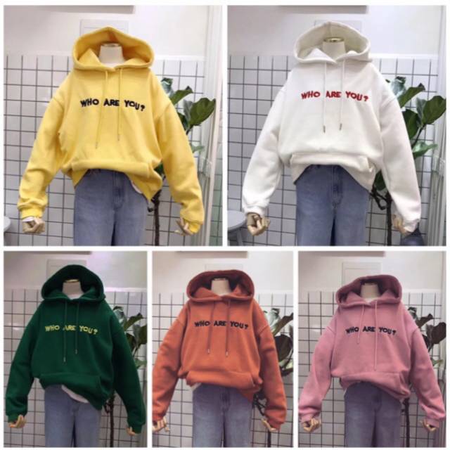 Sweater hoodie pria wanita (WHO ARE YOU)