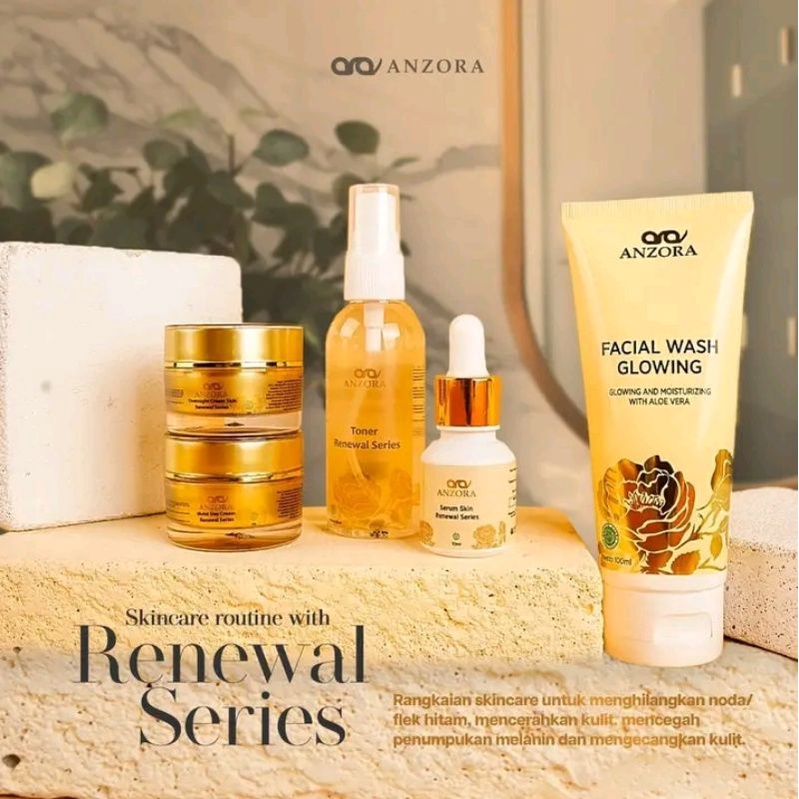 Anzora renewal/Anzora skincare paket renewal series GRATIS SANDAL/renewal series anzora/anzora skinc