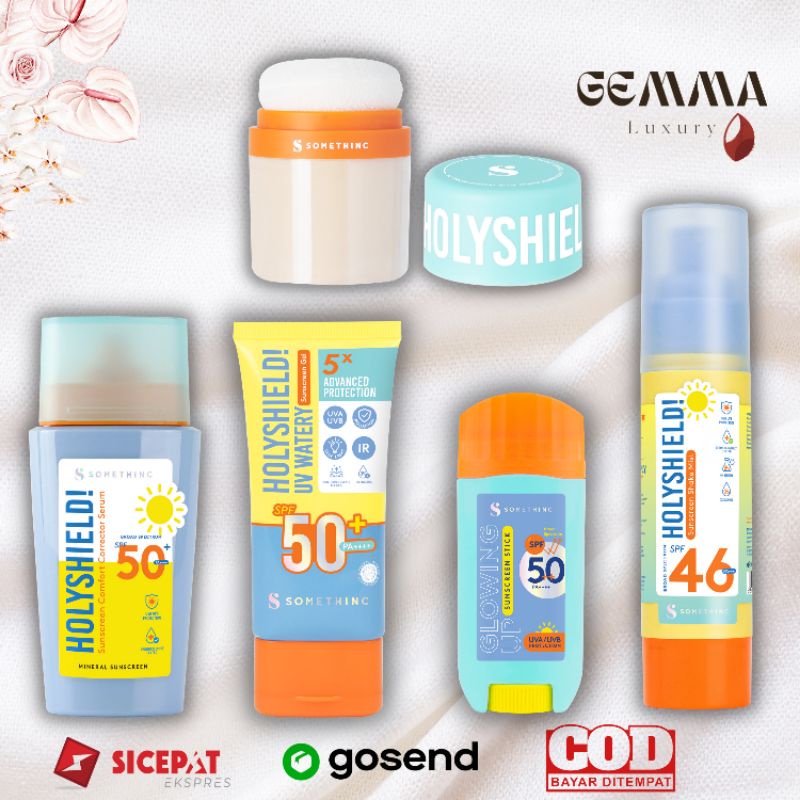 (GOSEND/COD) SOMETHINC GLOWING UP SUNSCREEN STICK SPF 50 Pa++++ | SOMETHINC HOLYSHIELD! SUNSCREEN COMFORT CORRECTOR SERUM | HOLYSHIELD UV WATERY SUNSCREEN GEL | HOLYSHIELD SUNSCREEN SHAKE MIST | NO SEBUM MINERAL BLUR TRANSLUCENT LOOSE POWDER