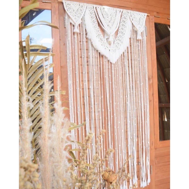 Hiasan dinding Macrame tirai
