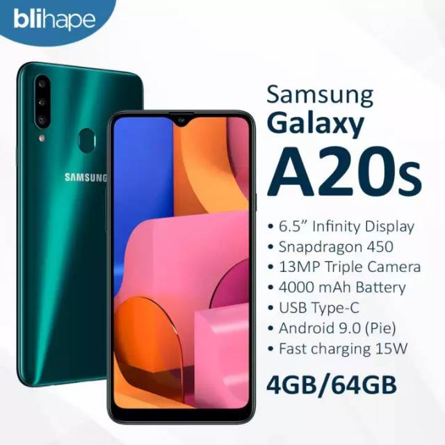 Samsung Galaxy A20s Ram 4Gb Rom 64Gb Garansi Resmi SEIN