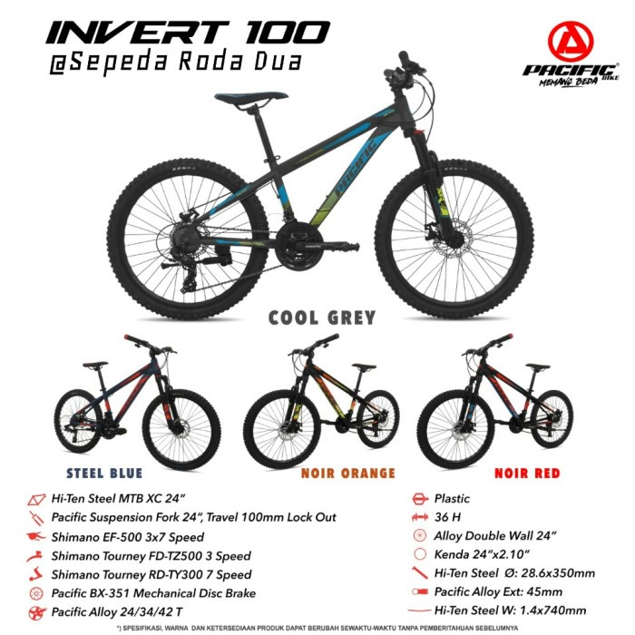 Sepeda MTB 24" Pacific Steel Invert 100