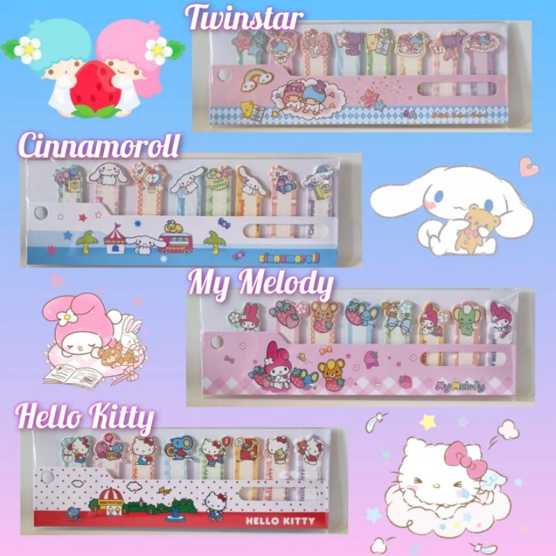 

post it sanrio license kitty melody cinnamoroll twinstar
