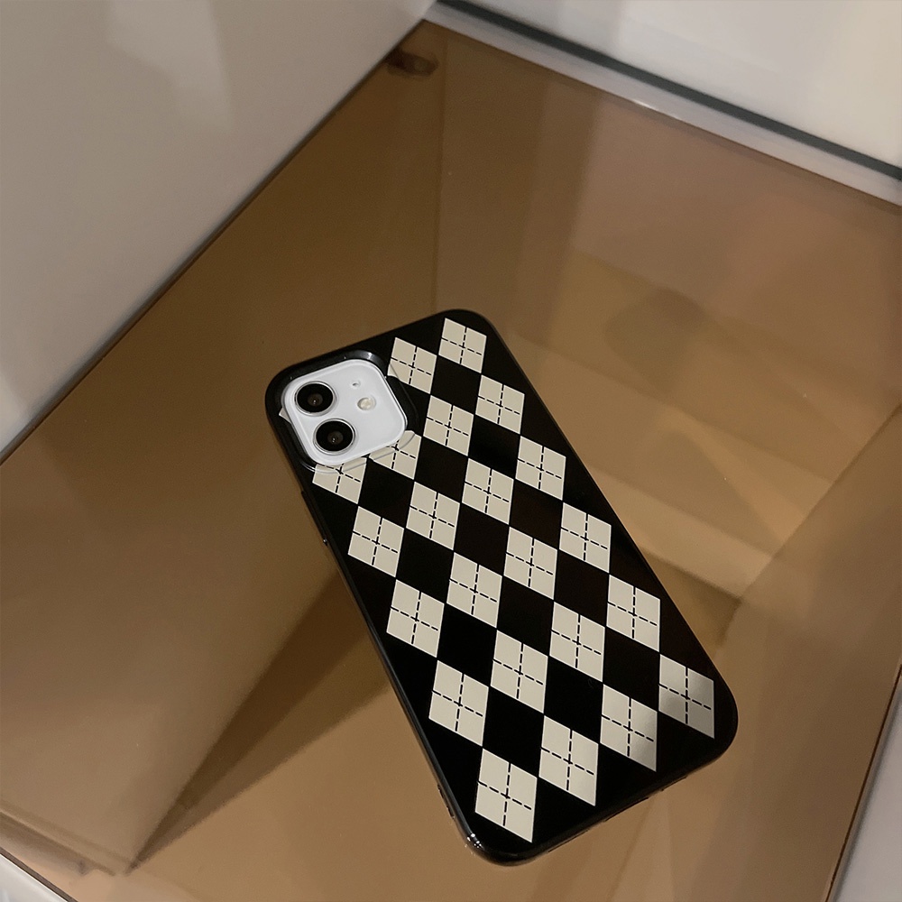 Soft Case TPU Ultra Tipis Motif Papan Catur Retro Untuk IPhone 14 13 12 11 Pro Max XR 7 8 Plus