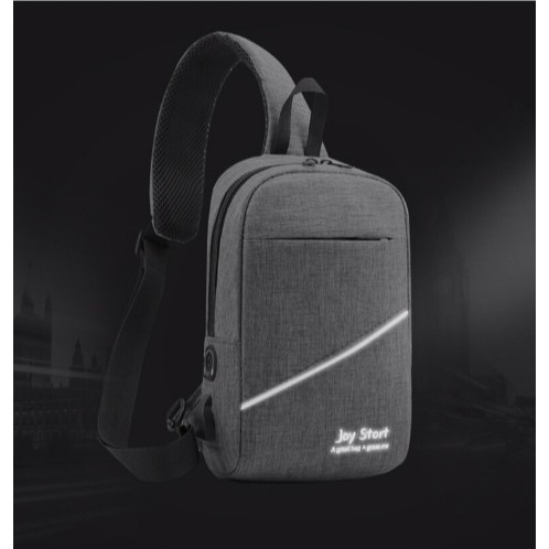 Tas Selempang Kanvas Pria New Men’s Slingbag Tas Pria Usb JOY