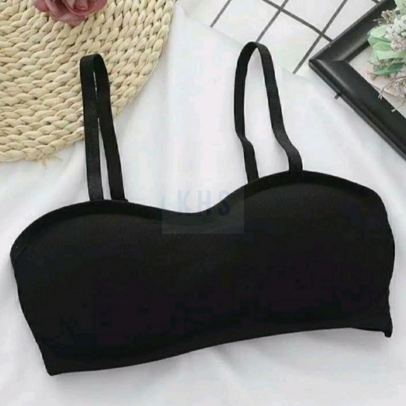 BH Bra Wanita Tanpa Kawat Bahan Halus Pakaian Dalam bralette Push Up Elastis Sexy sport Korea KHS-PUSH UP BRA HITAM