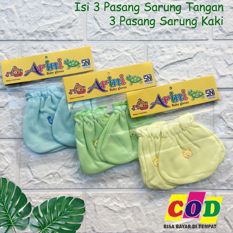 Ana Baby - 3 PCS Sarung Tangan Bayi 3 PCS Kaos Kaki Bayi Baru Lahir Ana baby