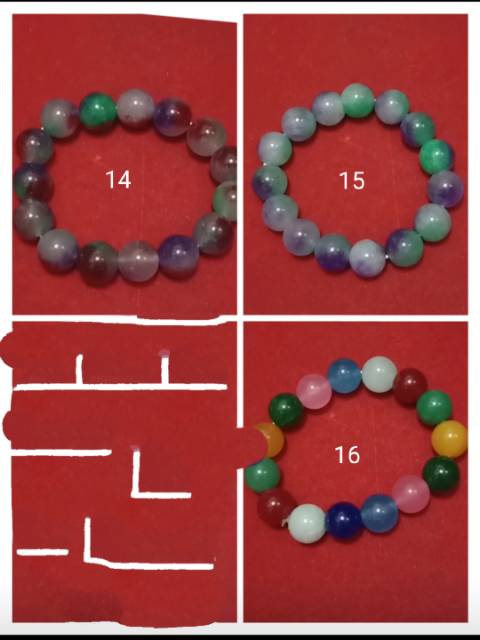 Gelang batu giok warna/gelang natural/gelang kesehatan 12 mm