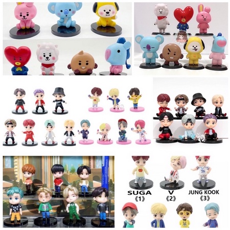 STAND FIGURE/ PANJANGAN FIGURAN/  BASKIN/ CAKE TOPPER/ BT$/ BT21 KPOP ARMY BANGTAN BOYS CUTE