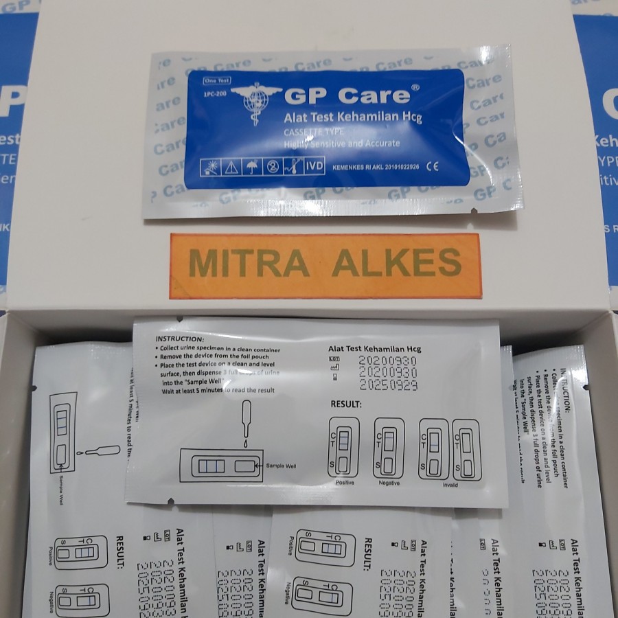 HCG Tetes GP Care Alat Test Kehamilan. HCG Cassette. Tespek. Test Pack. Hcg GpCare Alat Test Hamil.