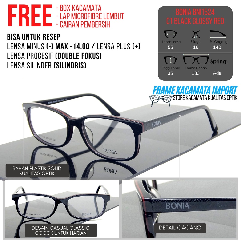 Frame Kacamata Minus Plastik Kualitas Optik Kacamata Pria Wanita