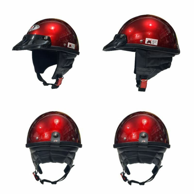Helm Jpn Retro Classic Cetok Chip MERAH MAROON Doff