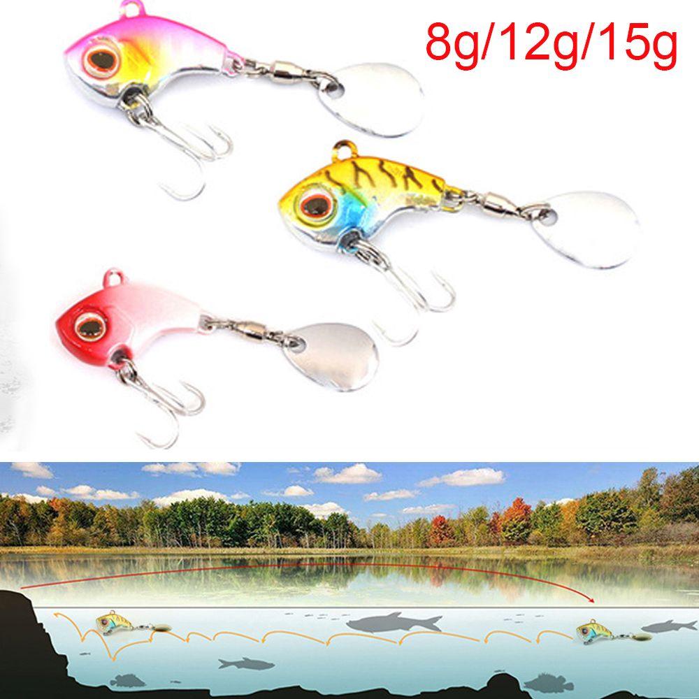 Preva Umpan Pancing Metal Spinner Tackle 8g 12g 15g Getar Sendok Metal Sequin Treble Hook