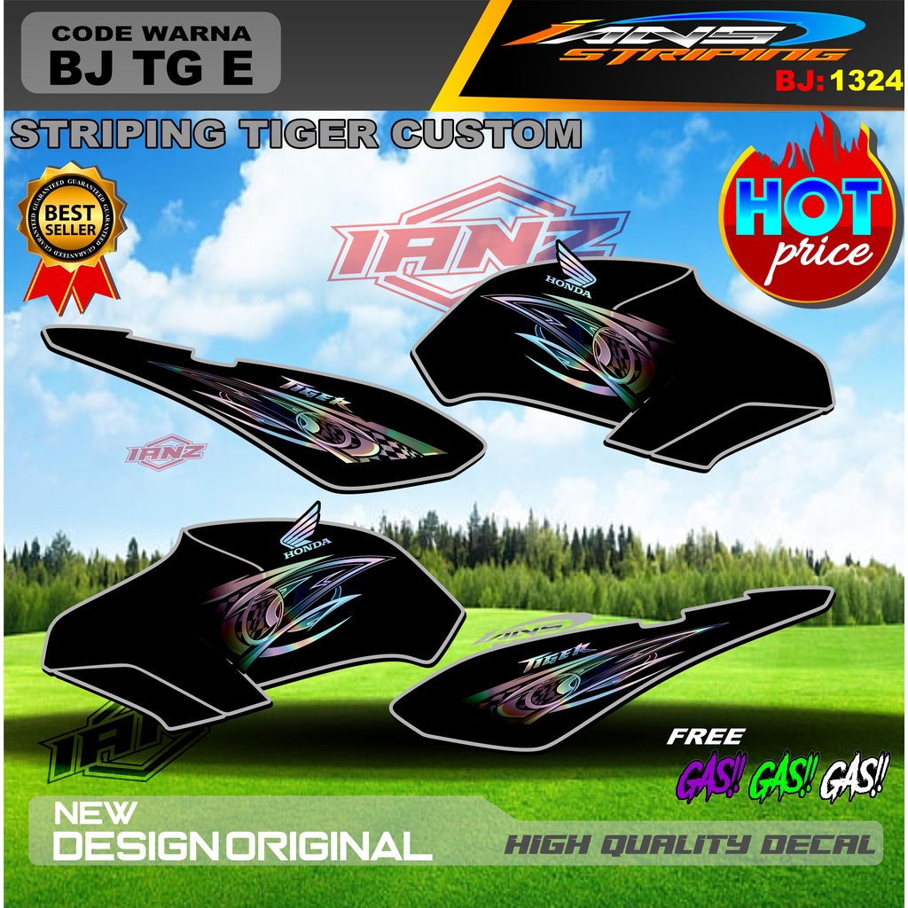 STRIPING TIGER VARIASI HOLOGRAM / STRIPING CUSTOM HONDA TIGER 2000 / STIKER LIS STRIPING TIGER TERMURAH