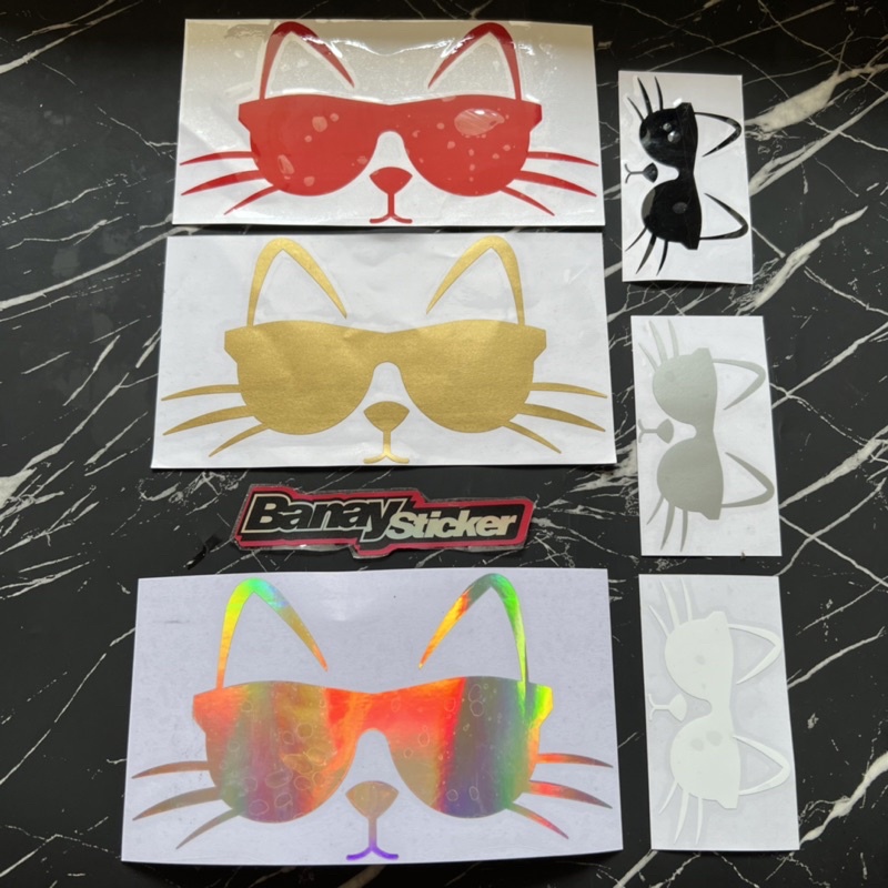 STICKER STIKER KUCING KACA MATA CUTTING