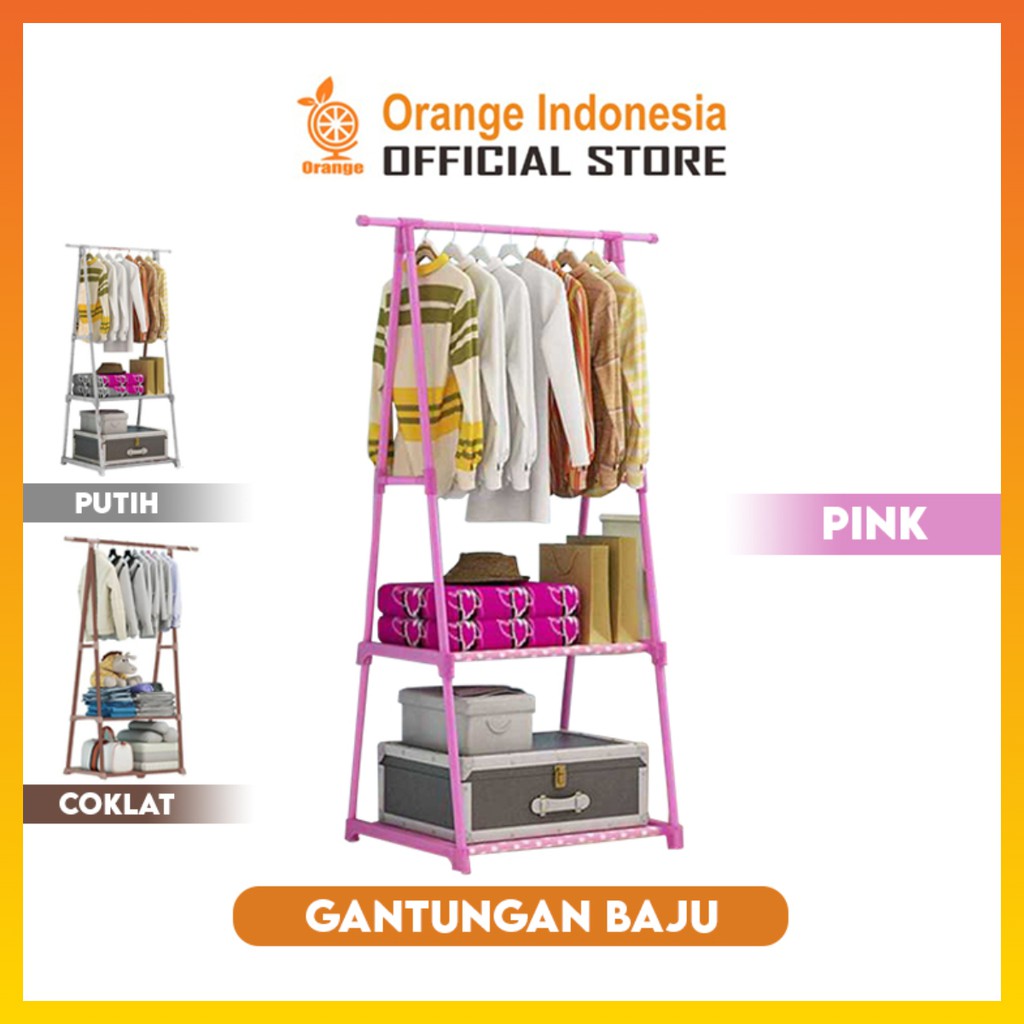 Stand Hanger gantungan Baju Stand hanger besi Triangle dan Kotak Rak Baju Serbaguna Minimalis Rack Storage Box Stand hanger kerucut WHFURNITURE